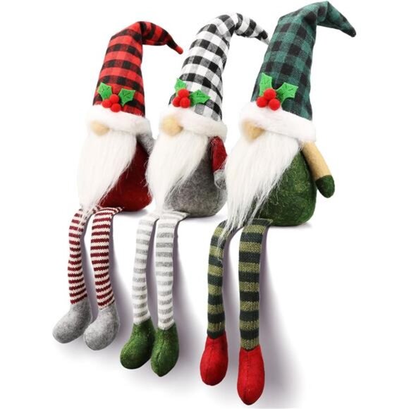 3Pcs Christmas Gnomes Plush - Xmas Gnomes Santa Scandinavian Tomte Ornaments - - Picture 4 of 8